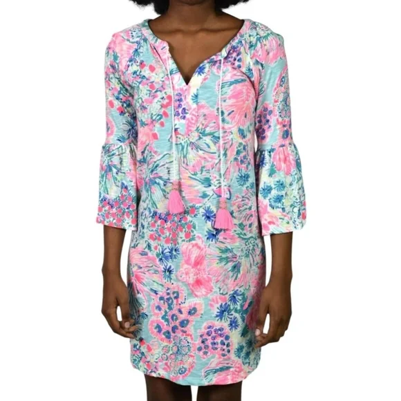 LILLY Pulitzer Del Largo Tunic Dress in Serene Blue Gypsea - Picture 2 of 4